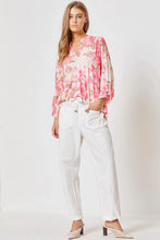 Load image into Gallery viewer, Oyster Pink Floral Blouse