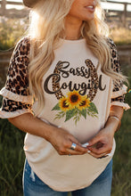Load image into Gallery viewer, Sassy Cowgirl Leopard Sunflower Print With Ruffled Sleeves