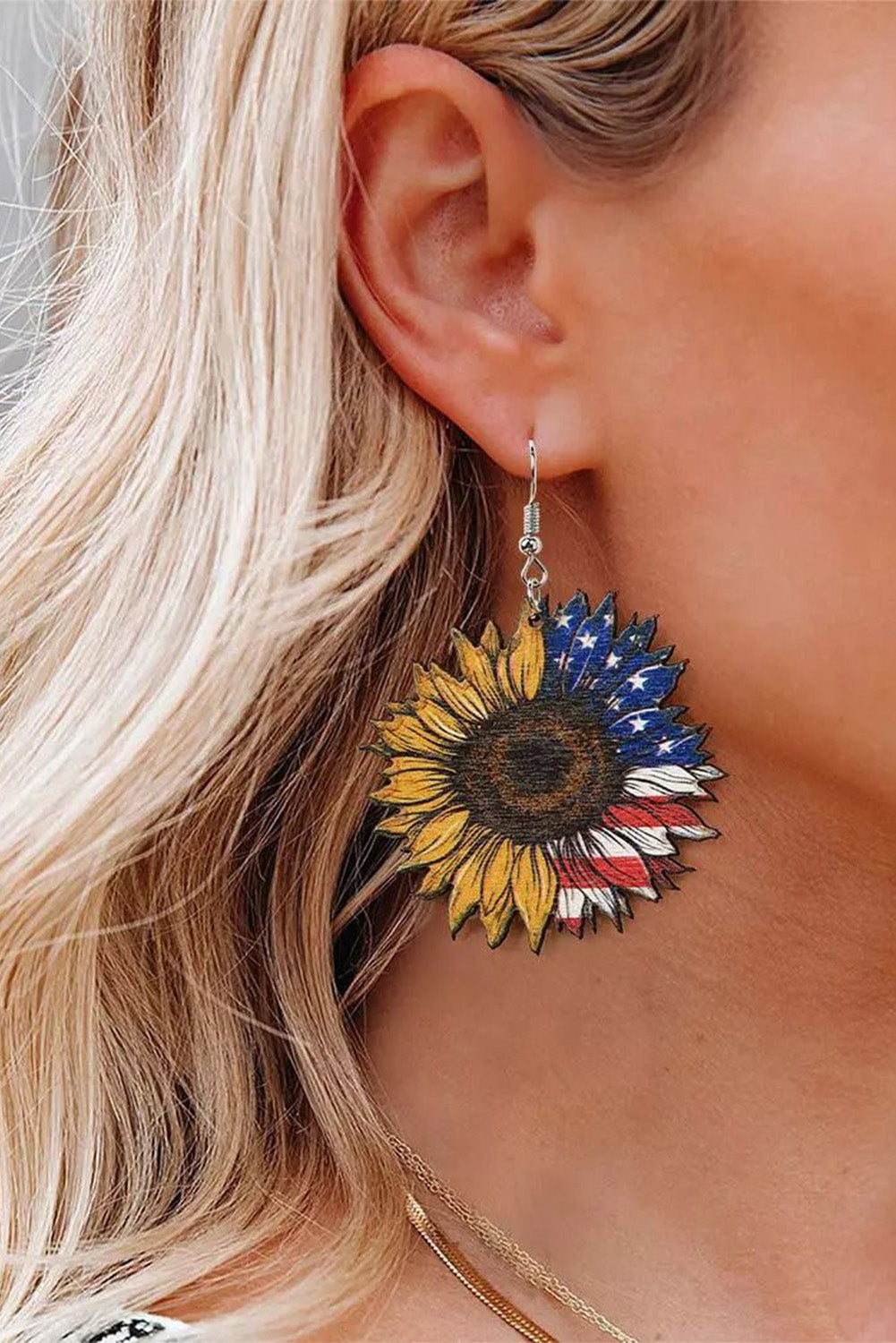 Sunflowers with Stripes Sublimation Earrings