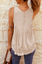 Load image into Gallery viewer, Take It Easy On Me Lace Sleeveless Top With Pearl Details On Back