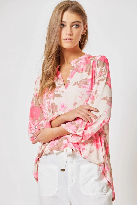 Oyster Pink Floral Blouse