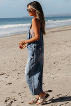 Load image into Gallery viewer, Distressed Wide Leg Denim Overall
