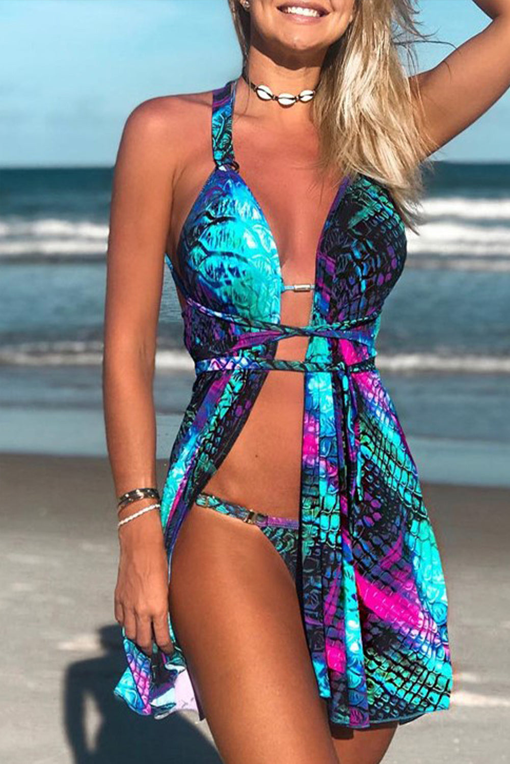 Bali Sunset 3 Piece Swimsuit With Cover Up