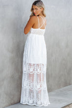 Load image into Gallery viewer, Simply Unforgetable White Lace Crisscross Maxi Dress
