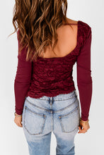 Load image into Gallery viewer, Bella Lace Detail V- Neck Longsleeve Blouse
