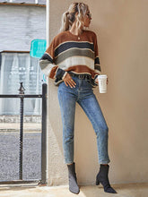Load image into Gallery viewer, The Boyfriend Sweater Autumn Multi Striped
