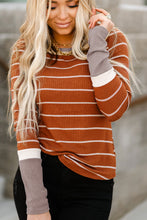 Load image into Gallery viewer, Brooklyn Colorblock Ribbed Striped Pullover
