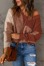 Load image into Gallery viewer, Coffee Shop Talk Autumn Spice Color Block Sweater
