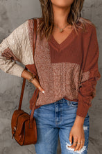 Load image into Gallery viewer, Coffee Shop Talk Autumn Spice Color Block Sweater
