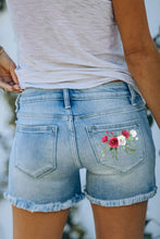 Load image into Gallery viewer, Day Dreams &amp; Roses Floral Print Split Distressed High Waist Denim Short
