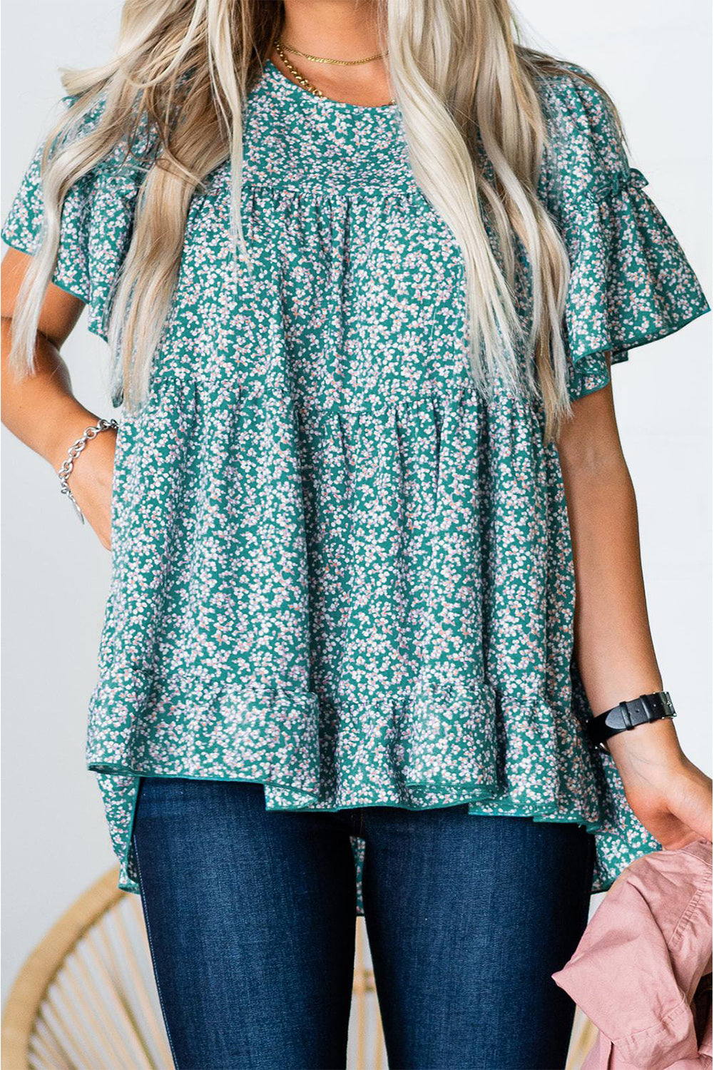 Favorite Day Floral Tiered Top With Ruffles