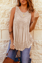 Load image into Gallery viewer, Take It Easy On Me Lace Sleeveless Top With Pearl Details On Back
