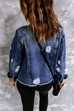 Load image into Gallery viewer, Chelsea Blues Raw Hem Denim Jacket
