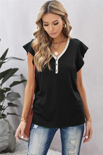 Load image into Gallery viewer, Flutter Sleeve Top w/Lace Trim
