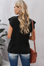 Load image into Gallery viewer, Flutter Sleeve Top w/Lace Trim
